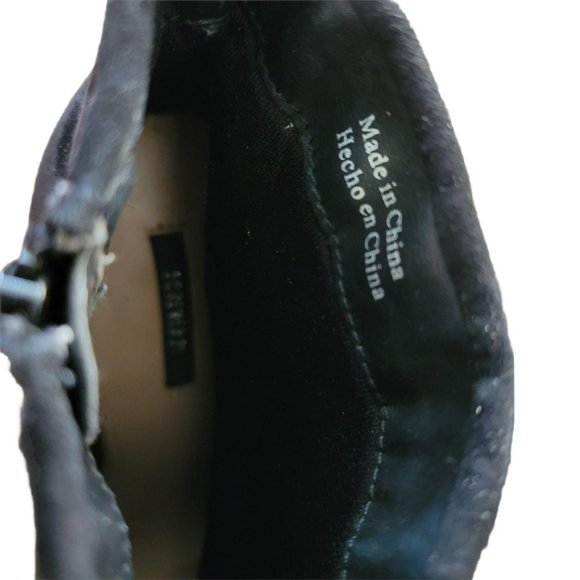 Black Suede Ankle Boots Booties Cuffed Side Zip Forever 21 Size 6 LH8146 - Picture 7 of 7